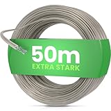SimplySmooth Wäscheleine 50m mit Stahlkern extra stark, Dehnungsfrei & Witterungsbeständig - Wäscheschnur ideal für Wäschespinne, Camping & Outdoor, stabiles Wäscheseil in 3 Größen erhältlich