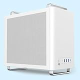 NEWWAY - 2025 Neu - NC1 PC-Gehäuse Mini Tower tragbar – kompatibel mit Mini-ITX,ITX,Micro-ATX – Typ C USB – 1 x Lüfter inklusive 9 mm 3 Pin Molex – Metallwand Mesh (weiß)