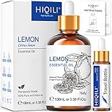 HIQILI Zitronenöl Ätherisch 100ml, 100% Naturreines Ätherisches Öl Zitrone, Therapeutische Qualität, Duftöl für Diffuser, Seife, Kerzenherstellung, Reinigung