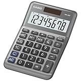 Casio Tischrechner MS-80F, 8-stellig, Steuerberechnung, Quadratwurzel, Aluminiumfront, Vorzeichenwechsel, Solar/Batteriebetrieb