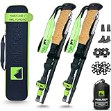 Alpteq Wanderstöcke faltbar mit Korkgriff | Trekkingstöcke für Bergsport | Nordic Walking Stöcke für Damen und Herren | Ultraleicht und verstellbar mit Teleskop Klemmverschluss (115-135 cm)