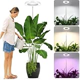 SIYOMG Pflanzenlampe LED Vollspektrum, Grow Lampe für Zimmerpflanzen, 72 LEDs Pflanzenwachstumslampe, Höhenverstellbar Bis 160 cm, 3 Farbmodi, Timer (3/9/12 Stunden), 10 Helligkeitsstufen