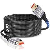 Nersligek 8K HDMI Kabel 5m, HDMI 2.1 Kabel 48Gbps 8K@60Hz, 4K@144Hz/120Hz 7680P eARC, HDR10, HDCP 2.2 & 2.3, Dolby Atmos für HDTV/Soundbar/PS5/Blu-ray Player/X-Box/Monitor