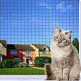 Tatamiyya Katzennetz für Balkon, Katzennetz Drahtverstärkt 2x3m， Robust ，Bissfest, alterungsbeständig, Balkonnetze und Fenstern für Katzen(Schwarz)