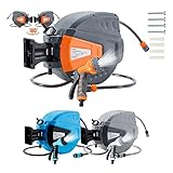 Arebos Schlauchaufroller | 20 m Schlauchtrommel | Wand-Schlauchbox mit Arretierstop & 9 Sprühunktionen |180° Schwenkbar | Inkl.Wandhalterung | Automatischer Aufrollmechanismus Gartenschlauch | Orange