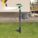 Wasserstrahl Tiervertreiber, Solar Power Bewegungsaktivierter Sprinkler, Einstellbarer Sprühwinkel und Sprühabstand, Katzenschreck Hunde Marder Waschbären Wildtiere