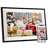 Aorpdd 10,1 Zoll Digitaler Bilderrahmen WLAN, 1280x800 HD IPS Touchscreen Digitale Bilderrahmen, Automatische Rotation, 32GB Speicher, Teilen Sie Fotos sofort von überall, Schwarz & Weiß,Frameo App