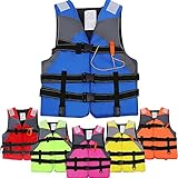 Schwimmweste Erwachsene, Rettungsweste für Erwachsene & Kinder, Auftriebsweste Schwimmhilfe Verstellbare für Sup, Kajakfahren, Surfen, Wassersport (Blue, S)