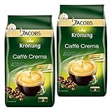 Jacobs Krönung Caffè Crema, 2er Set, Röstkaffee, Kaffee, ganze Bohnen, Kaffeebohnen, 2 x 1000 g