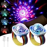 3 Pack Disco Ball Licht, Mini Discokugel Kinder, Discolicht, Mini LED Lampe, Disco Licht für Kind Party, Auto Tanzen, DJ Club (Rosa/Weiß/Blau)