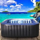 Whirlpool aufblasbar BRAST MSpa Tekapo für 4 Personen 158x158cm In-Outdoor Pool 108 Massagedüsen Energiespar-Timer Heizung Aufblasfunktion per Knopfdruck Bubble Spa Wellness Massage