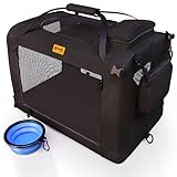 PetProved Hundebox Transportbox Hund Katze Hundetransportbox Hundebox Faltbar für Zuhause Hundebox Auto Rückbank Transportbox Hund Transportbox Katze Hundetransportbox Auto Kofferraum Dog Travel Crate