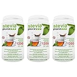 steviapura | Stevia Tabs - Nachfüllpackung - 3 x 1200 Stück (3600 Stück), Zuckerersatz in der günstigen Nachfüllpackung + GRATIS Dosierspender