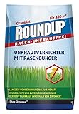 Roundup Rasen-Unkrautfrei Rasendünger, 9 kg, 2in1, Unkrautvernichter plus Dünger mit 100 Tage Langzeitwirkung für 450 m²