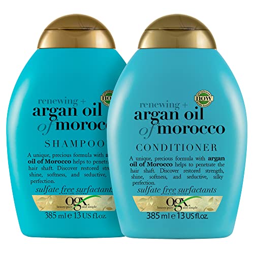 OGX Renewing Argan Oil of Morocco 2er-Set mit Shampoo und Conditioner, 2 x 385ml
