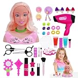 Generisch Haarstyling-Puppenkopf für Mädchen - Lebendiger, interessanter Puppen-Stylingkopf - 36-teiliges Simulations-Haarstyling-Set, Mädchen-Kopfschmuck-Spielzeug-Set für Kinder