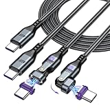 AUFU 240W Magnet Ladekabel USB C [2Stück 1,8m] 16PIN Ladekabel Magnetisch Superschnelle Aufladung Magnetisches USB C Ladekabel 48V/5A Schnelllade und Datenübertragungs für Phone 15/Samsung S22/MaBook