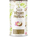 Veganes Proteinpulver - 600g Kokos Eiweißpulver - 19g Protein (auf 30g) - Premiumqualität Vegan Protein Shake - Whey Ersatz - Aus Soja, Reis, Erbsen, Sonnenblume & Kürbiskern