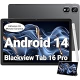 Blackview Tab 16 Pro Tablet Android 14, 16GB RAM + 256GB ROM (1TB TF) Gaming Tablet, Großes Display 11 Zoll Tablets, Simlockfrei Ohne Vertrag, 4G Dual SIM Tablet PC, inkl Stift und Hülle