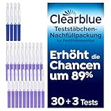 Clearblue 33 Tests Kinderwunsch Fertilitätsmonitor, Zykluscomputer Nachfüllpackung, 30x Ovulationstest und 3x Schwangerschaftstest, Fruchtbarkeitstest für Frauen zur Bestimmung des Eisprung