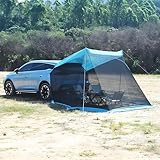 CTREVL Auto Zelt Heckklappe Für 2-3 Personen, Heckzelt Auto mit UV-Schutz 350x330cm, Leichtes Camping Vorzelt für Campervan Wohnmobil Picknick Strand & Outdoor-Aktivitäten(Blau)