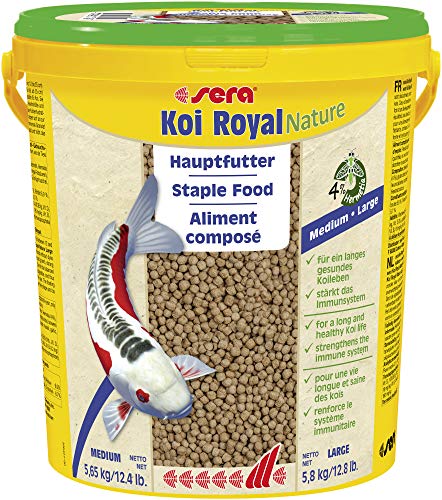 sera 07130 Koi Royal Nature Large (6 mm) 21 Liter - Hauptfutter bzw. Koifutter für ein langes, gesundes Koileben von Koi ab 25 cm, Futter ohne Farb- & Konservierungsstoffe