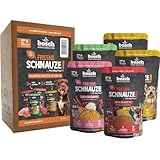 Bosch Freshe Schnauze, Aktionspaket Nassfutter 5 x 250 g, Schonend Dampfgegartes Alleinfuttermittel für Hunde, Geschmacksrichtungen: Rind, Huhn und Pute, Probierpaket, Nassfutter für Hunde