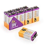 GP Extra Alkaline 9V Blockbatterie Longlife | 9V Batterien mit hoher Energiedichte (8 Stück Blockbatterien 9 Volt)