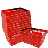 10 Einkaufskörbe aus Kunststoff Plastik mit Henkel 20 Liter 40cm stapelbar rot