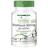 Fairvital | Knoblauch Kapseln 500mg - 100 Softgels - enthält Alliicin - Knoblauch 100:1 Extrakt - HOCHDOSIERT & geruchslos