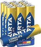 VARTA Batterien AAA, Longlife Power, Alkaline, 1,5V, ideal für Spielzeug, Funkmaus, Taschenlampen, Made in Germany , 1er Pack (10 Stück)