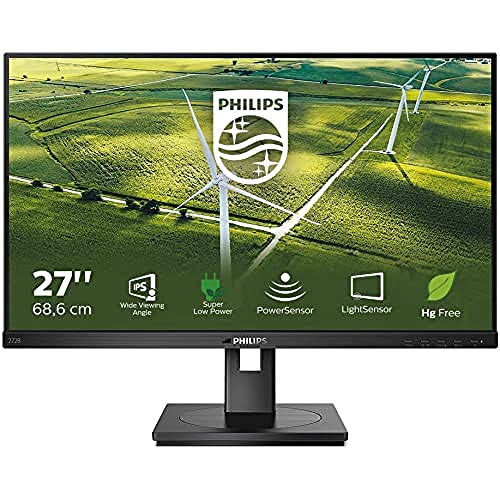 Philips 272B1G - 27 Zoll FHD Green Monitor, höhenverstellbar (1920x1080, 75 Hz, VGA, DVI, HDMI, DisplayPort, USB Hub) schwarz