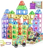 COOLJOYA Magnetische Bausteine 50 Teile, Magnetspiel STEM Magnetbausteine, Montessori Spielzeug ab 3 Jahre, Magnete Kinder ab 3 4 5 6 7 Jahren für Jungen und Mädchen
