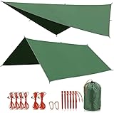 REDCAMP Tarp 3x3 m Wasserdicht, Ultraleicht Camping Zeltplane Wasserdicht mit ösen，Zeltunterlage für Sonnenschirm Outdoor Hängematte Travel Beach Garden Backpacking