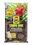 COMPO SANA Qualitäts-Blumenerde, 12 Wochen Dünger, Kultursubstrat, 10 Liter, Braun