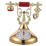 Ipetboom Vintage Telefonuhr mit Elegantem Design Retro Tischuhr für Heimdekoration Nostalgische Uhr für Schlafzimmer und Büro Handgefertigtes Perfektes
