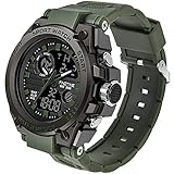 findtime Herren Militär Uhr Digital Sportuhr Outdoor Chronograph Analog Armbanduhr Stoppuhr 3 ATM Wasserdicht Tactical Watch Wecker Kalender Datum Uhren Männer