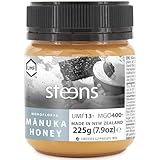 Steens Manuka Honey MGO 400 + - 225 g rein roher 100% zertifizierter UMF 13+ Manuka Honig - abgefüllt und versiegelt in Neuseeland - 225 g