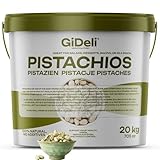 GiDeli Pistazien geröstet und gesalzen 20 kg im Eimer mit Schale herzhafter Snack ideal für Aperitifs und Partys