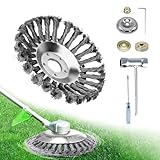 yotutun Unkrautbürste 150 mm x 25,4 mm, Wildkrautbürste für Motorsense Profi Drahtbürste Leistungsstarke Wildkraut Rundbürsten zur Effektiven Unkrautentfernung