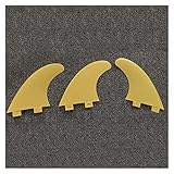 XINFULI Elektrisches Surfbrett, 4 Farben Surfenflossen G5 Kunststoff Nylon Fiberglas Aufblasbare Paddelplatte Surfbretter Flossen Surfen Zubehör 3pcs / Set,Kraftvoller Schub(G5 Yellow)