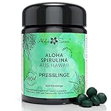 Aloha Sana | Hawaii Spirulina Presslinge im Ultraviolettglas | 400 Presslinge Hawaii Pacifica Algen a 400mg | Laborgeprüfte Spirulina Tabletten | Made in Germany