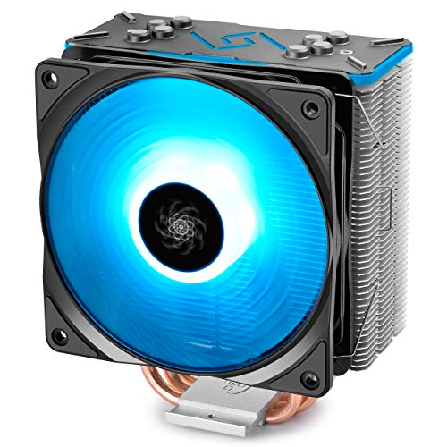 DEEP COOL GAMMAXX GT BK CPU Kühler mit 4 Heatpipes, Prozessorlüfter für Intel und AMD CPUs, 120mm PWM Lüfter, RGB