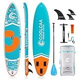 COOLCAA 354cmx86cmx15cm Stand Up Paddling Board mit Premium SUP Zubehör, Tragkraft bis 210kg, SUP Board für Erwachsene und Jugendliche Aller Niveaus