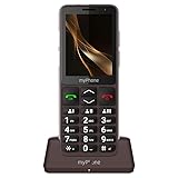 myPhone Bueno LTE Seniorenhandy ohne Vertrag, mit SOS-Taste, große Tasten, 2,8' Farbdisplay, 4G, Lange Standby-Zeit (2000 mAh), Kamera, Ladestation, Taschenlampe – Praline Collection
