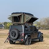 Hartschalen-Dachzelt for 2–3 Personen mit hydraulischer Unterstützung, 360°-Skyview-Fenster, Aluminium-Wabenplatte for SUV, LKW, Jeep, Van, Anhänger, bessere Belüftung
