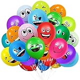 LUKIUP Emotion Serie Latex Luftballons,12 Zoll Luftballon Smiley, Bunt Party Luftballons Lustig Luftballons, Laune Luftballon für Baby Shower Geburtstag Deko Jungen Mädchen (100)