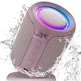 Deeyaple Bluetooth Lautsprecher Klein Tragbarer Musikbox 5.3 IPX7 Wasserdicht Kabellose Stereo Pairing Freisprech für Outdoor Camping Garten Party Reise 50% Lautstärke12H Wiedergabe Pflaumenboss