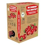 Bio Cranberry Direktsaft 3 Liter Box - Cranberry Saft aus 100% Bio Cranberries, 30 Tage Vorratspackung - Veganer Cranberry Muttersaft, ohne Zuckerzusatz, ohne Süßstoffe (lt. Gesetz)