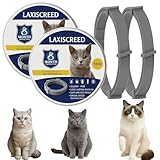 LAXISCREED Katzenhalsband 2er Pack mit natürlichen Ölen, Langzeitschutz (16 Monate) & Wohlbefinden, verstellbar, wasserfest, für Katzen ab 7 Wo
